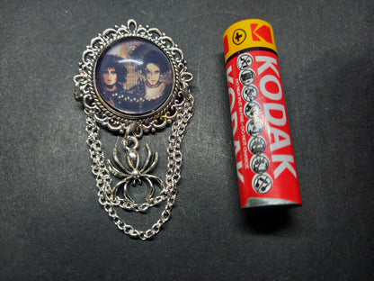 Goth Gothic Alternative  Siouxsie Sioux & Robert Smith  ,American Gothic inspired Deluxe ornate brooch/pin with choice of charm