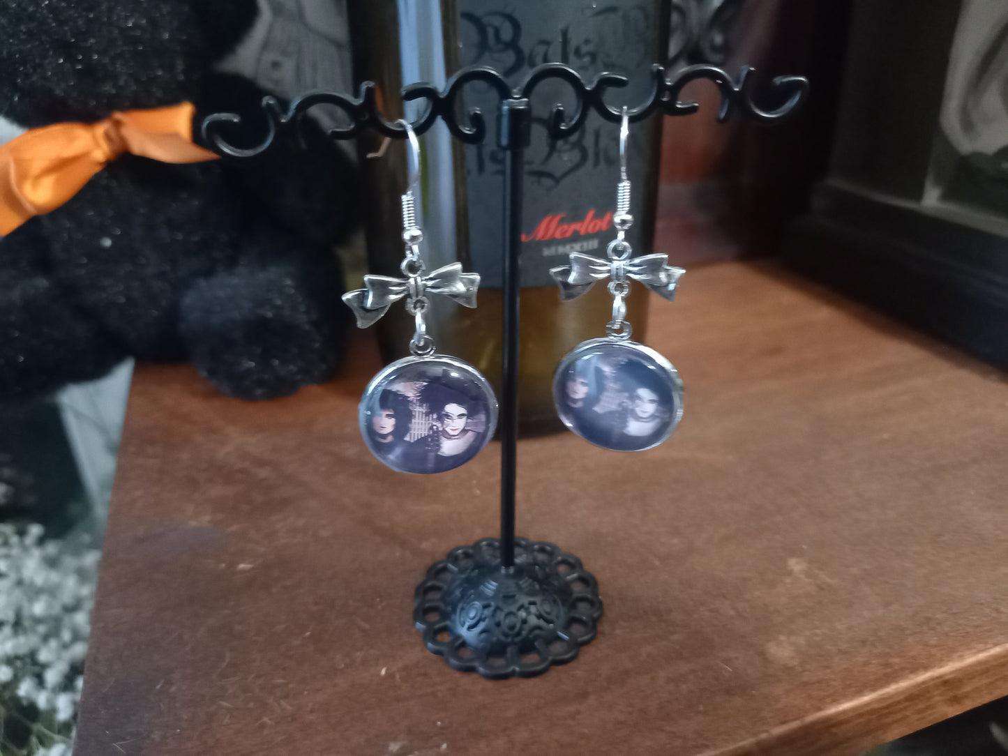 Goth Gothic Alternative Siouxsie Sioux & Robert Smith ,American Gothic inspired deadly divine earrings
