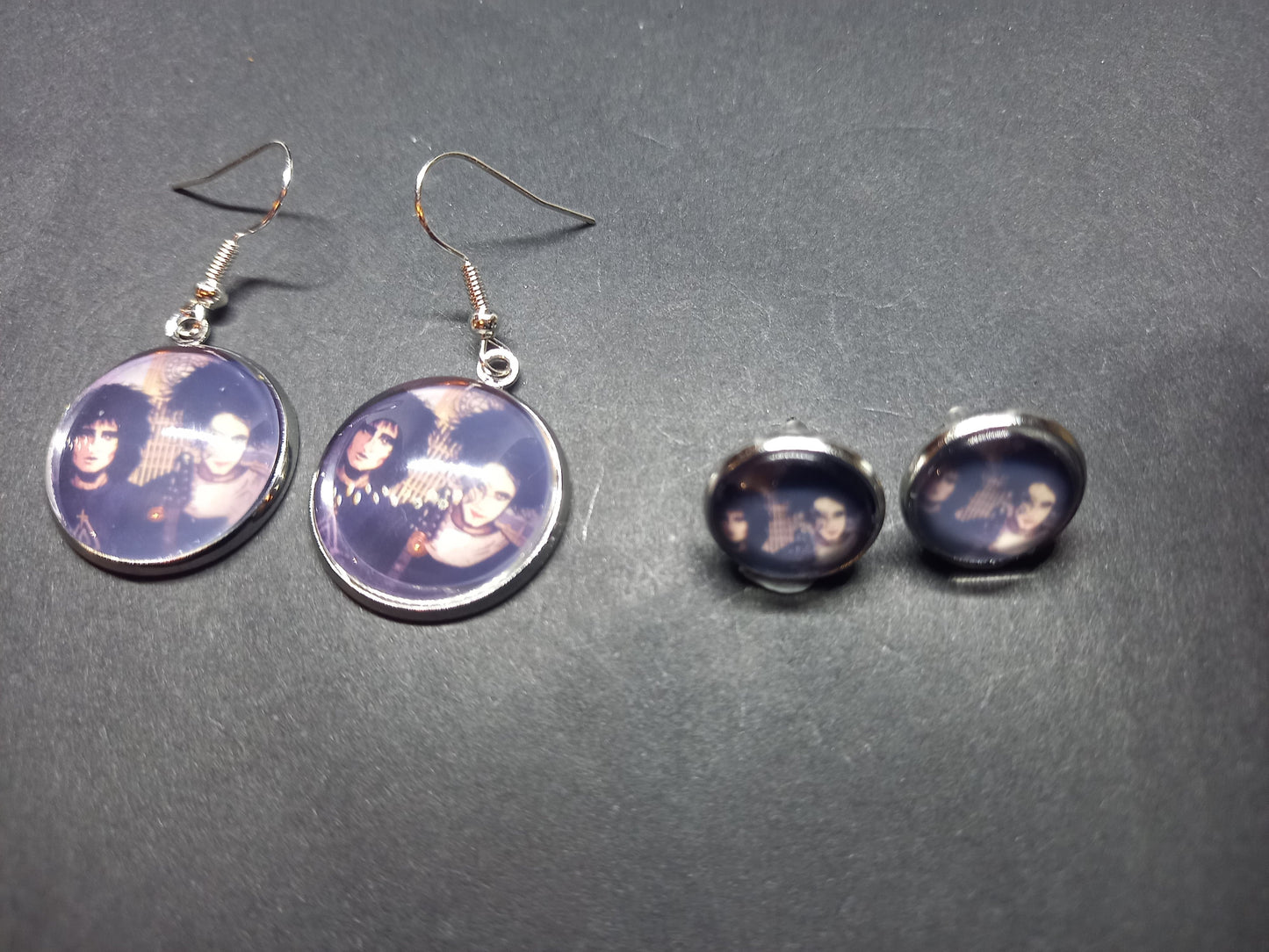Goth Gothic Alternative Siouxsie Sioux & Robert Smith ,American Gothic inspired earrings