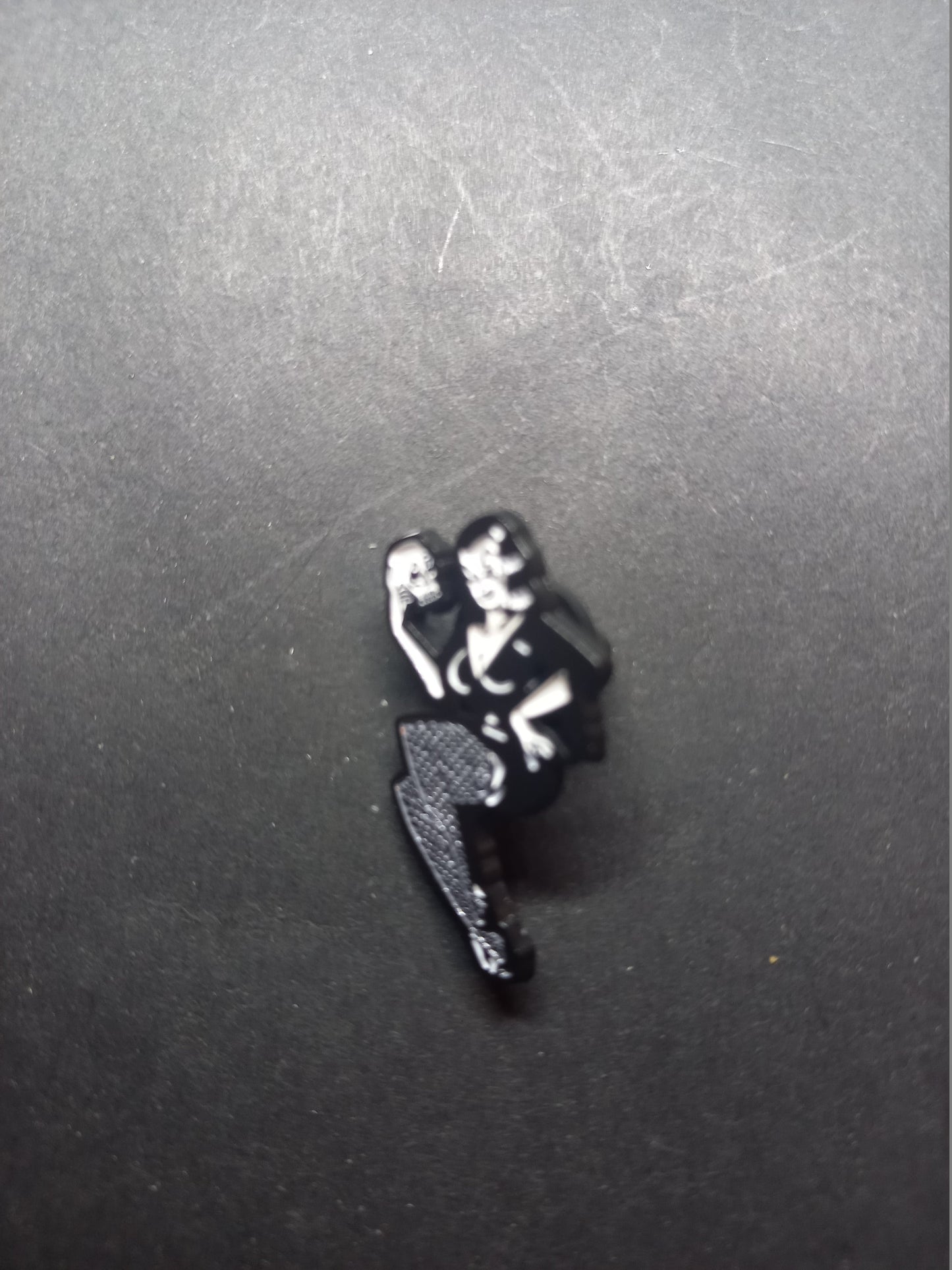Goth Gothic Witchy "Vampira" inspired enamel pin badge