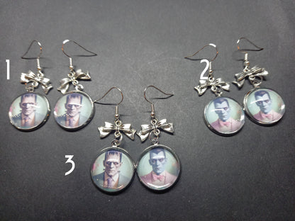 Goth Gothic Alternative "Tiki Frankenstein's monster  & Dracula " inspired deadly divine earrings