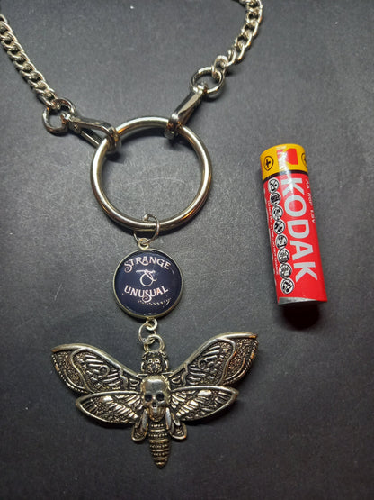 Goth Gothic Witchy Witchcraft killstar Occult "Strange & Unusual" slogan with choice of occult datil Dog clip necklace" (Copy)
