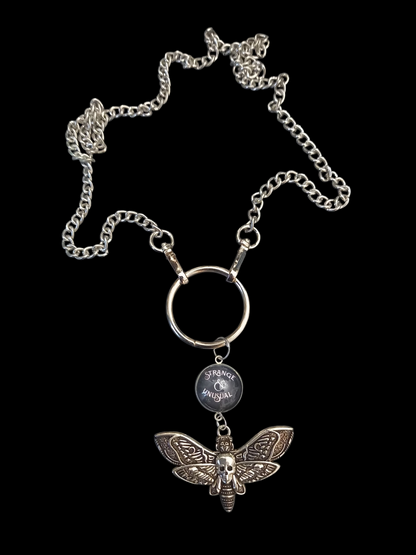 Goth Gothic Witchy Witchcraft killstar Occult "Strange & Unusual" slogan with choice of occult datil Dog clip necklace" (Copy)