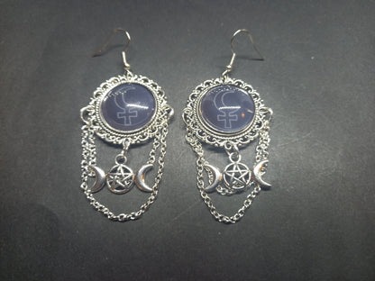Goth Gothic Witchy fashion Church of Satan Occult Satanic "Symbol of Lilith" deluxe Earrings