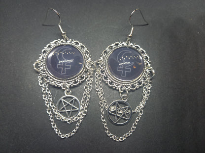 Goth Gothic Witchy fashion Church of Satan Occult Satanic "Symbol of Lilith" deluxe Earrings