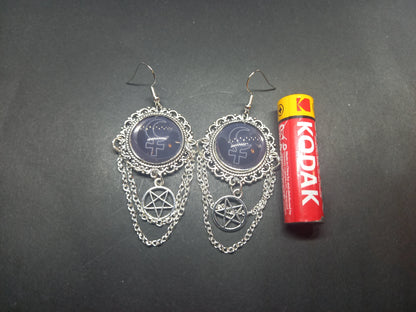 Goth Gothic Witchy fashion Church of Satan Occult Satanic "Symbol of Lilith" deluxe Earrings