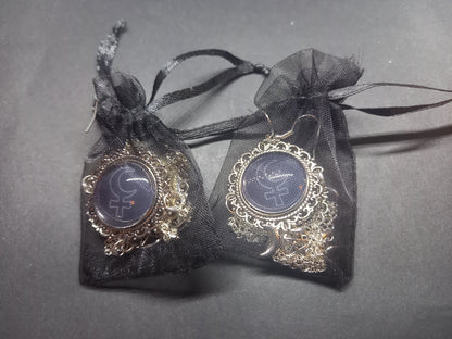 Goth Gothic Witchy fashion Church of Satan Occult Satanic "Symbol of Lilith" deluxe Earrings