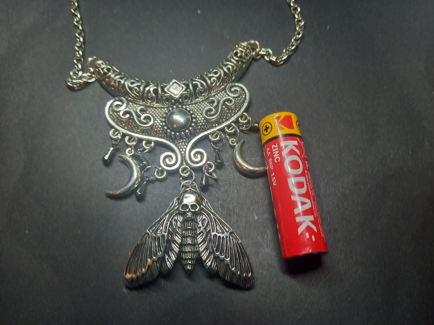 Goth Gothic Witchy Witch Witchcraft Occult satanic Pagan Wicca Boohoo style Death head moth V2 with moons