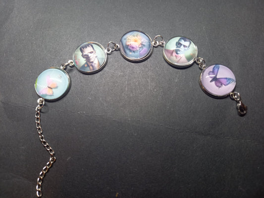 Bracelets , Tiki inspired "Frank & Drac" : Goth Gothic alternative Psychobilly