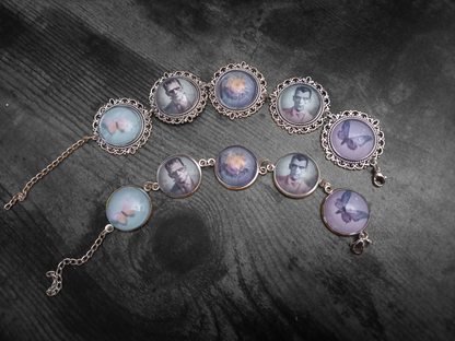 Bracelets , Tiki inspired "Frank & Drac" : Goth Gothic alternative Psychobilly
