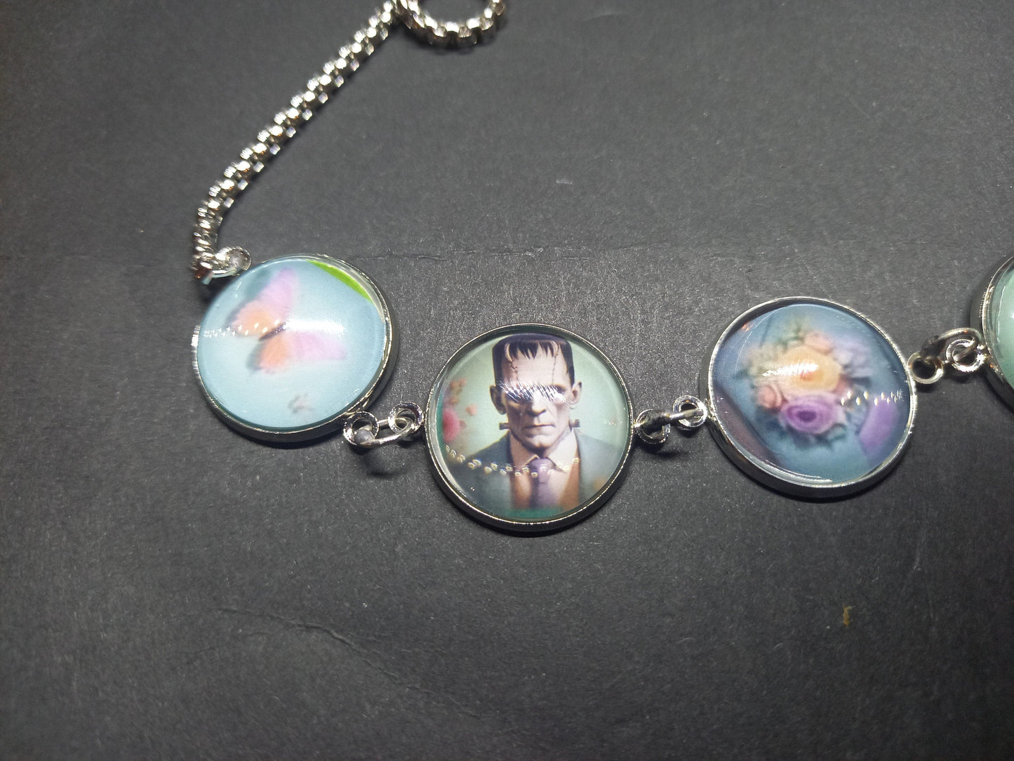 Goth Gothic alternative Psychobilly Tiki inspired "Frank & Drac" Necklace