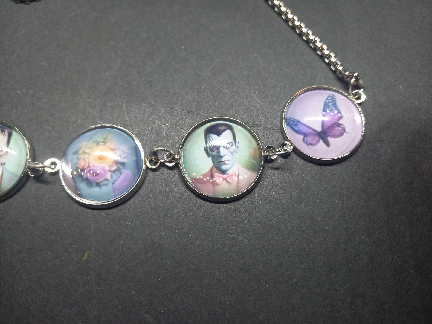 Goth Gothic alternative Psychobilly Tiki inspired "Frank & Drac" Necklace