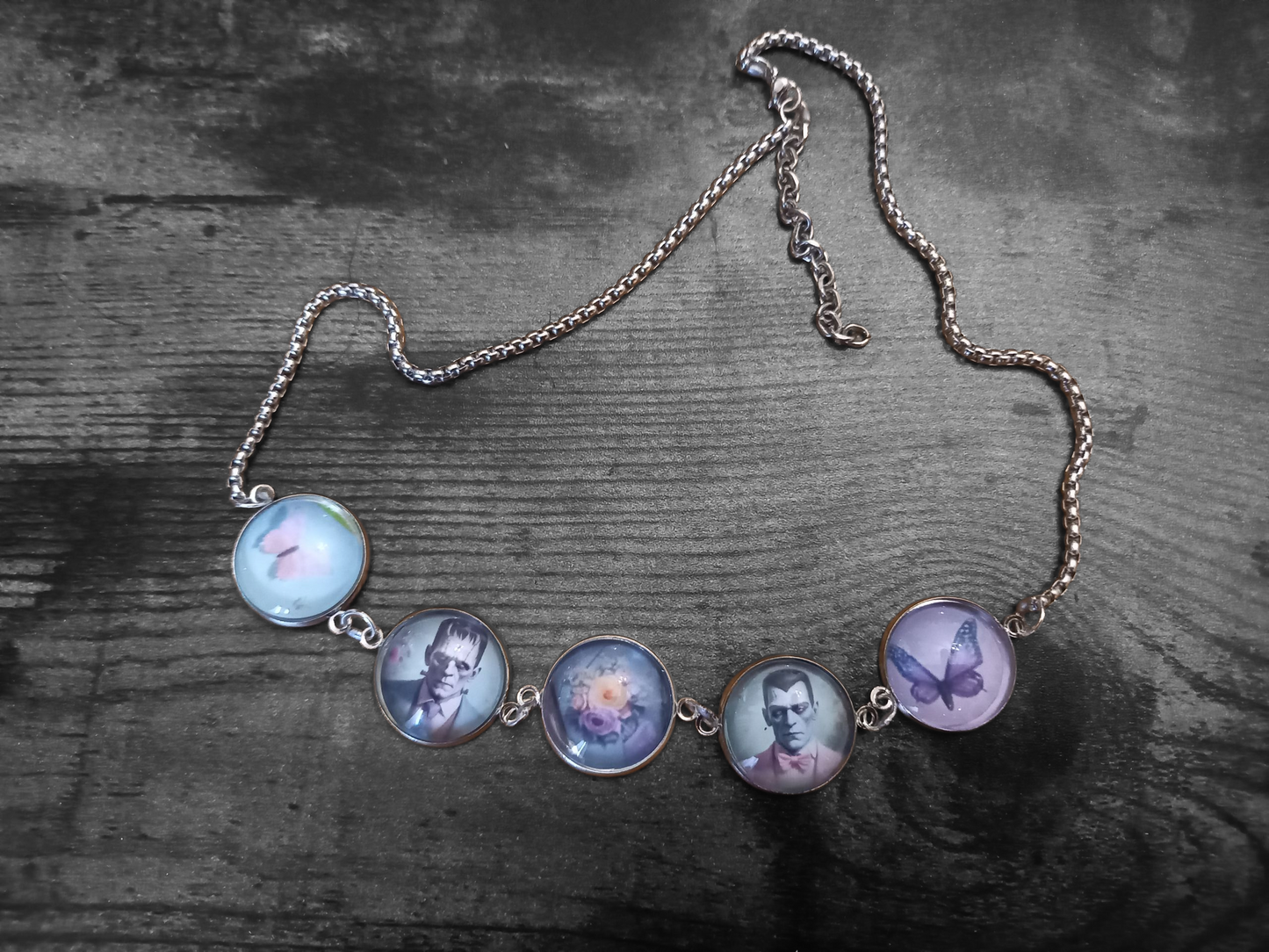 Goth Gothic alternative Psychobilly Tiki inspired "Frank & Drac" Necklace