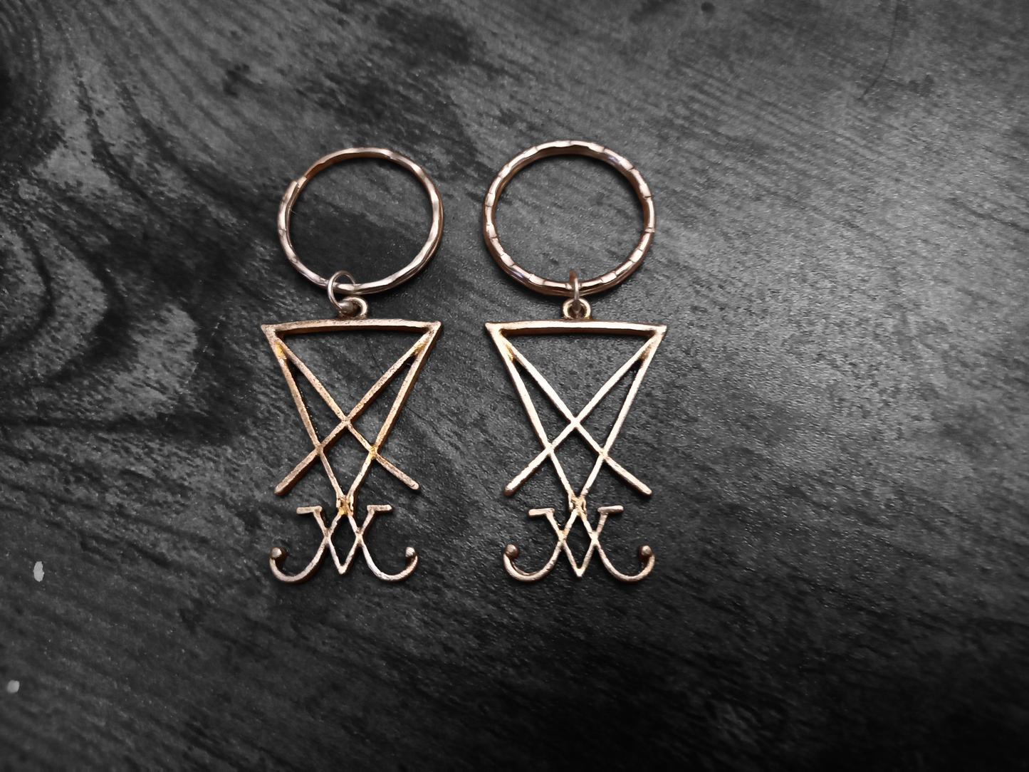 Goth gothic witchy Witch occult witchcraft Satanic "sigil of Satan" Boot, Bag Charm or Keyring"