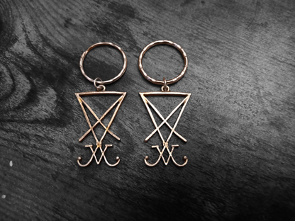 Goth gothic witchy Witch occult witchcraft Satanic "sigil of Satan" Boot, Bag Charm or Keyring"