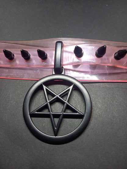 Killstar I-C Magic Spiked Pentagram Witchy Pastel  PINK Gothic Punk Choker