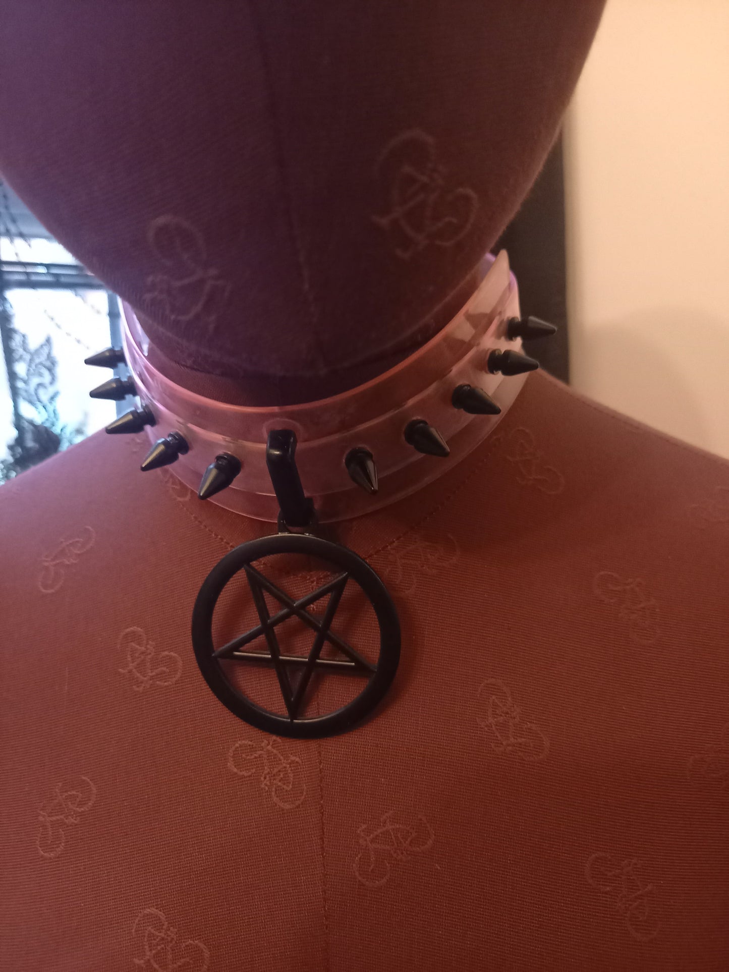 Killstar I-C Magic Spiked Pentagram Witchy Pastel  PINK Gothic Punk Choker