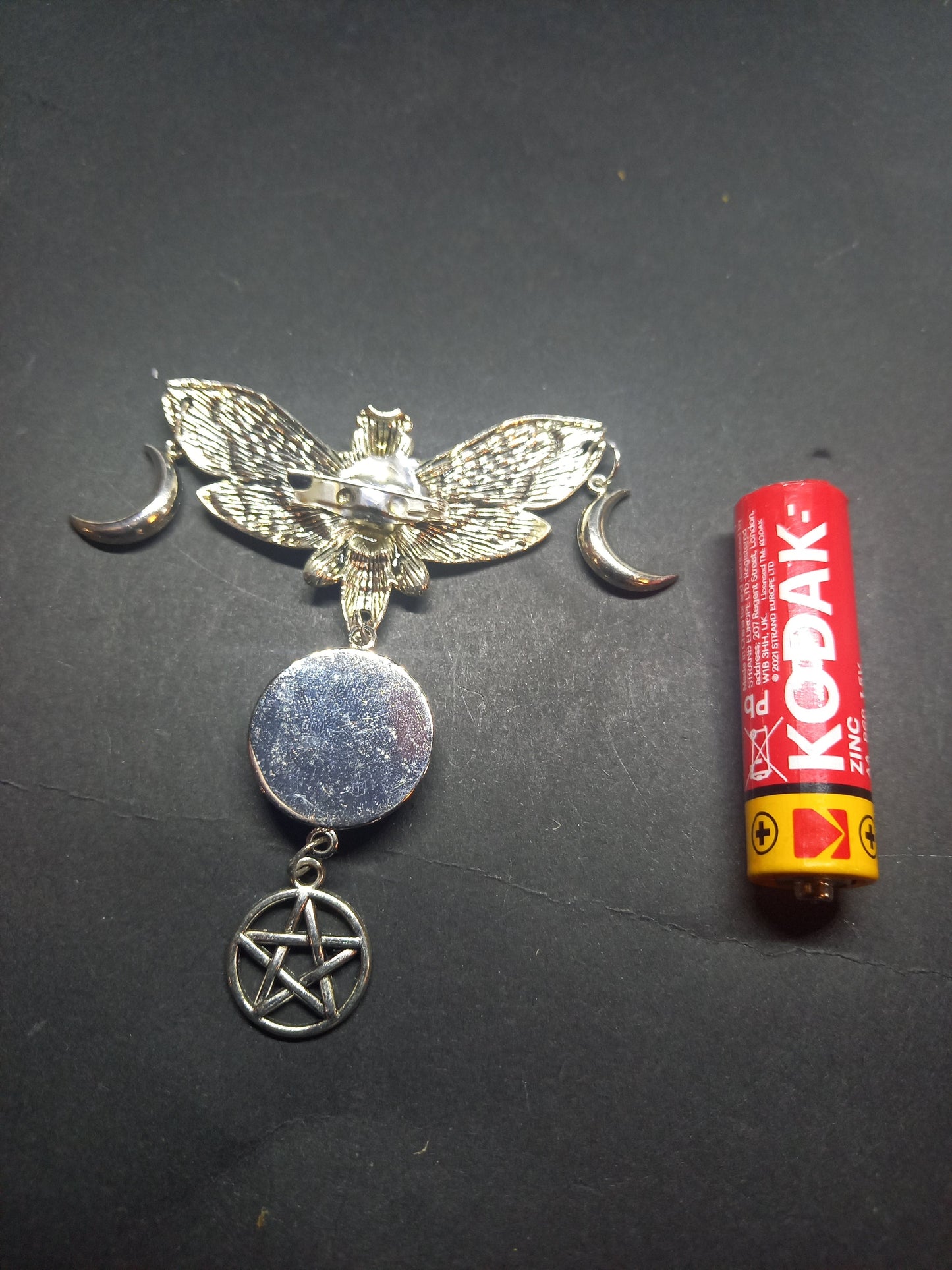 Goth Gothic Witchy Killstar occult pagan oddity curiosity "Death Head Moth Goddess style Witch Brooch