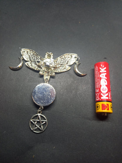 Goth Gothic Witchy Killstar occult pagan oddity curiosity "Death Head Moth Goddess style Witch Brooch