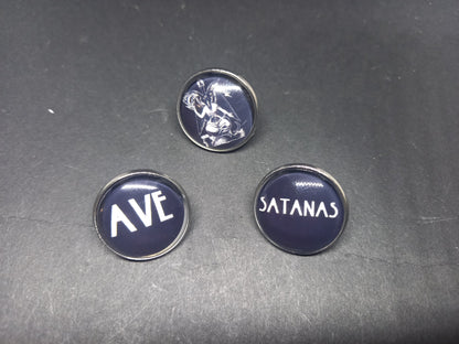 Kawaii Pastel Nu Neo Goth Gothic Witchy Witch Witchcraft occult satanic "Ave Satanas" badge set