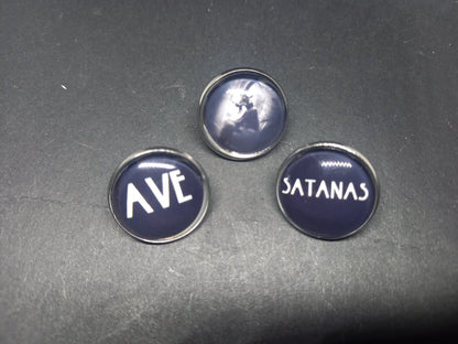 Kawaii Pastel Nu Neo Goth Gothic Witchy Witch Witchcraft occult satanic "Ave Satanas" badge set