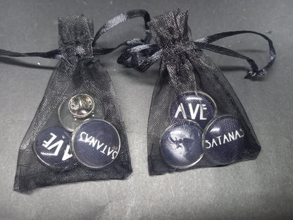 Kawaii Pastel Nu Neo Goth Gothic Witchy Witch Witchcraft occult satanic "Ave Satanas" badge set