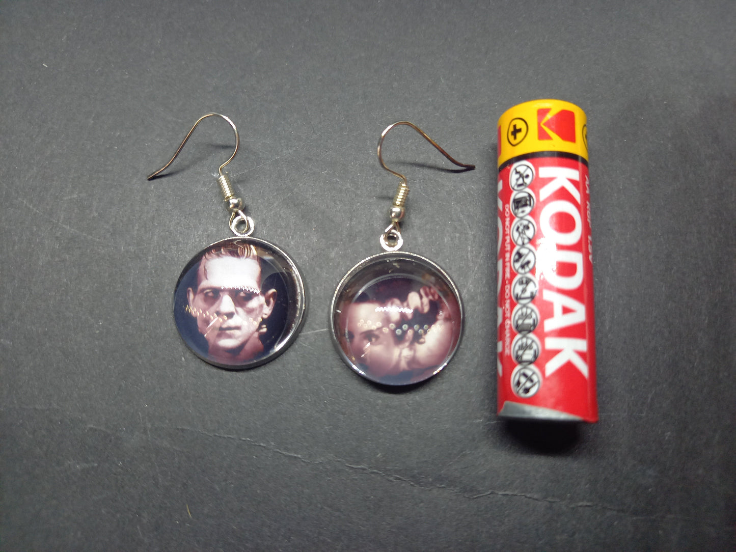 Goth Gothic Witchy Killstar Frankenstein inspired "we belong  dead" earrings