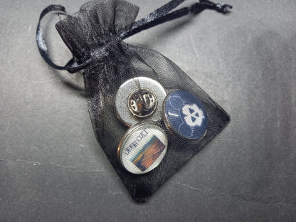 Goth Gothic Old School 1980's alternative "Death Cult" "Inspired" Pin Set of Three Pin Badge's