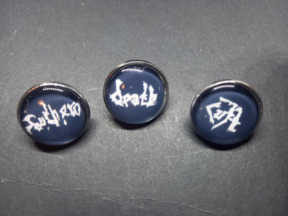 Goth Gothic Old School 1980's alternative "Sothern Death Cult" "Inspired" Pin Set of Three Pin Badge's