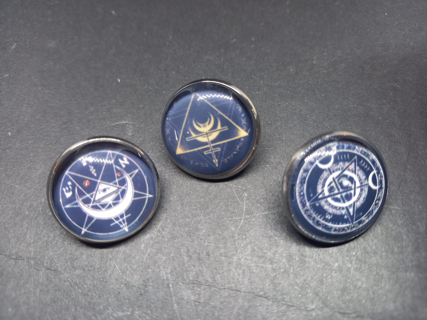 Goth Gothic Old School 1980's alternative Fields Of The Nephilim "Inspired"  Set of Three MAGICK Pin Badge's