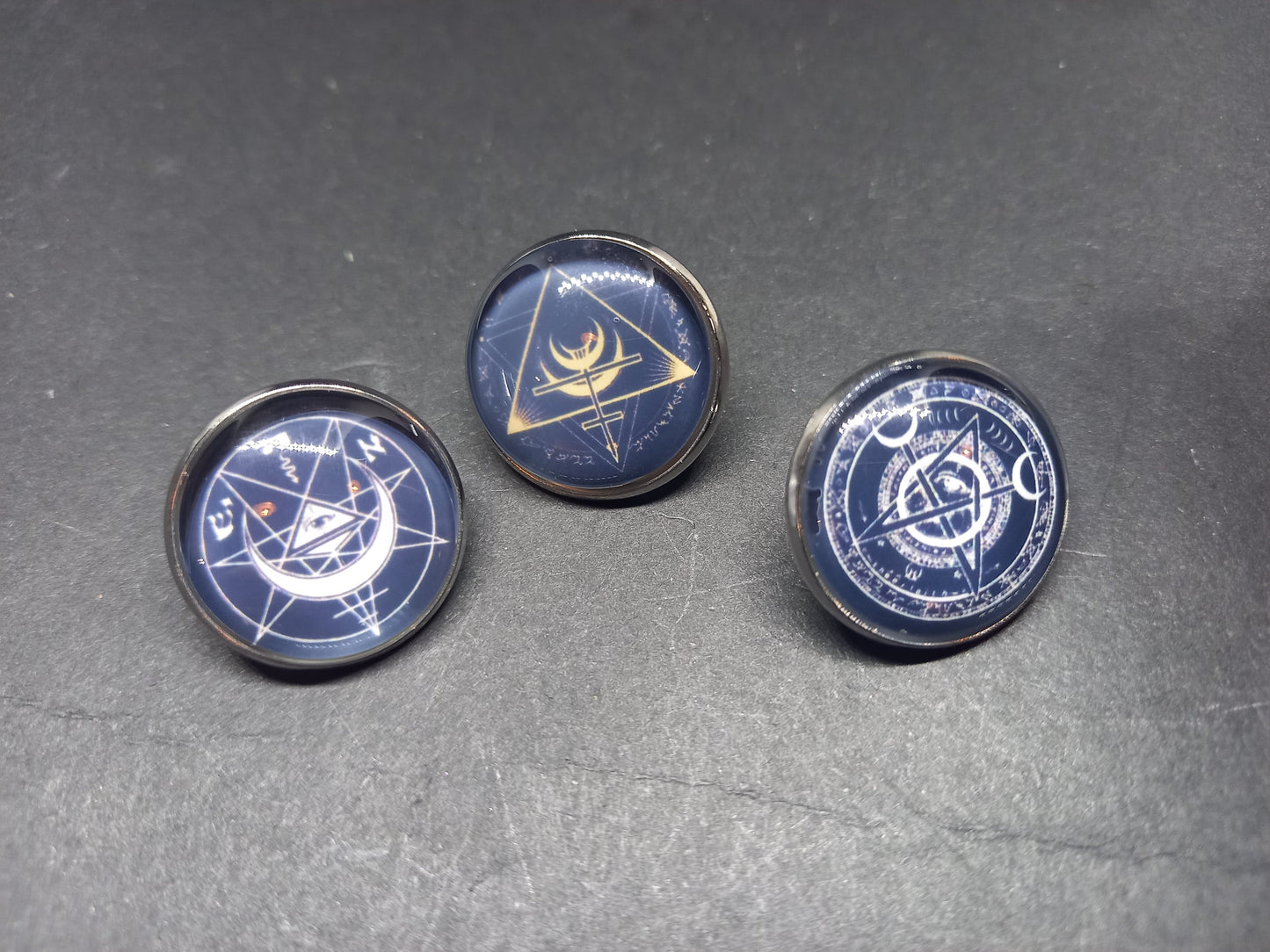 Goth Gothic Old School 1980's alternative Fields Of The Nephilim "Inspired"  Set of Three MAGICK Pin Badge's