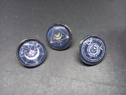 Goth Gothic Old School 1980's alternative Fields Of The Nephilim "Inspired"  Set of Three MAGICK Pin Badge's