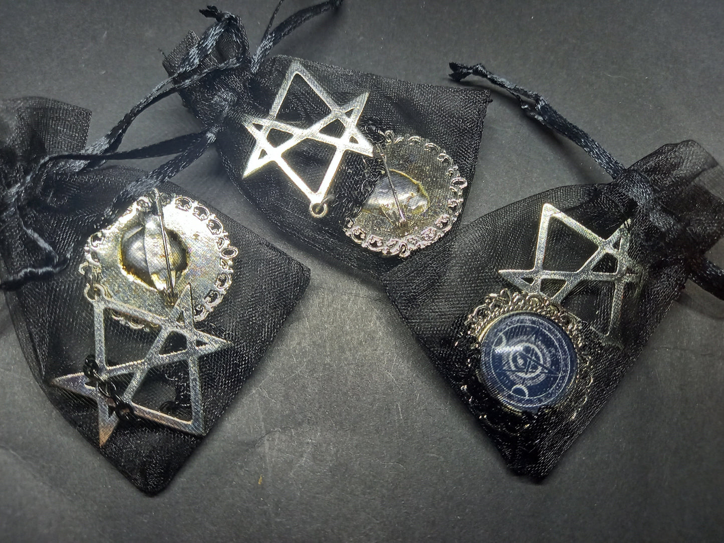 Goth Gothic Old School 1980's alternative Fields Of The Nephilim "Inspired" MAGICK Brooch