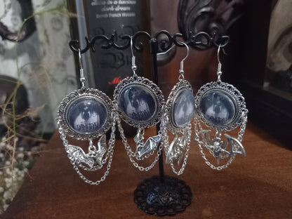Kawaii Pastel Nu Neo Goth Gothic Witchy fashion Vampira from the Vampira Show inspired Deluxe Earrings V2