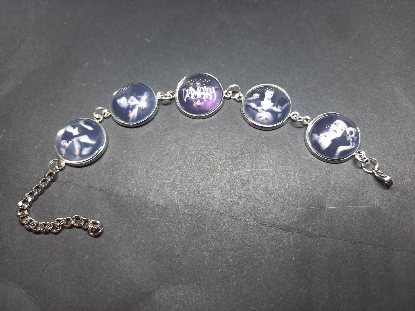 bracelets, " Vampira" fan art "Vampira Show " inspired :Goth Gothic Witchy