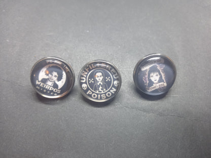 Goth Gothic Witchy Witch Witchcraft occult satanic stylised fan art "Witchy Icon"badge set