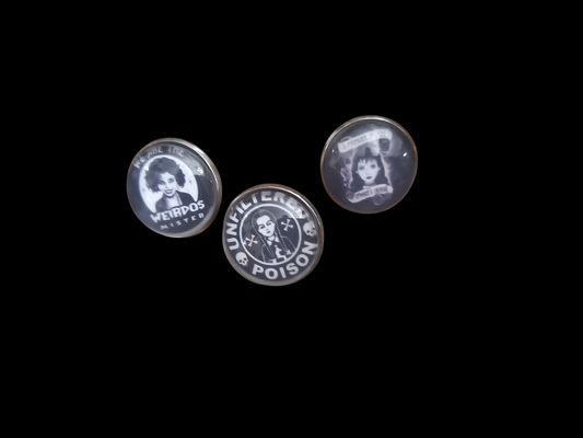 Goth Gothic Witchy Witch Witchcraft occult satanic stylised fan art "Witchy Icon"badge set