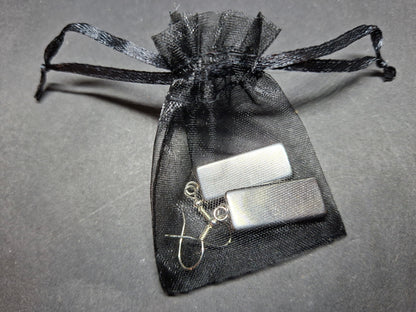 Goth Gothic Witchy Occult Thelema Aleister Crowley Inspired Stainless Steel rectangle image earrings