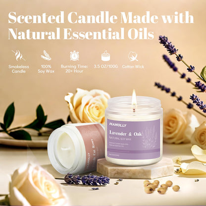 12 Pack Natural Soy Candles Gift Set – Aromatherapy Home Scents (Lavender, Vanilla, Rose & Eucalyptus)
