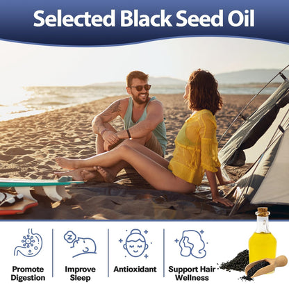 25-in-1 Sea Moss Capsules with Black Seed Oil, Ashwagandha – 120 Vegan Caps