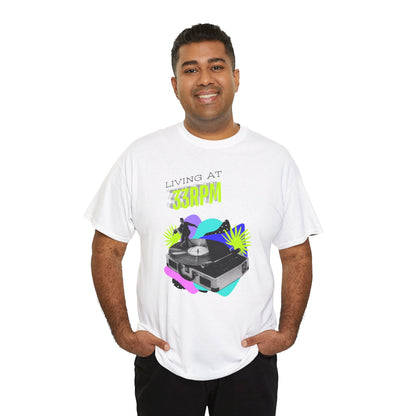 'Living at 33rpm' Flouro Men's T-Shirt