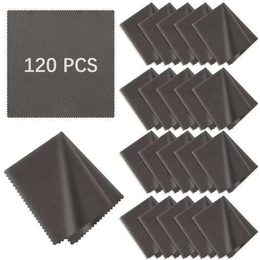120 Pack Microfiber Cleaning Cloths for Glasses (5.5x5.5 inches) Bulk Eyeglass & Lens Cleaning Cloths