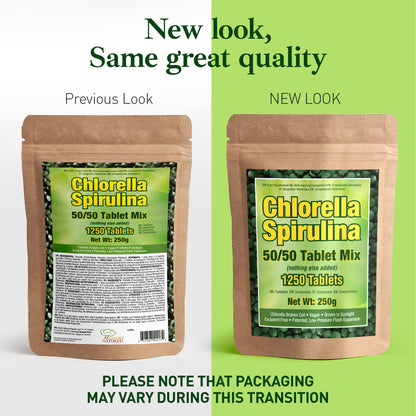 Good Natured Premium Spirulina & Chlorella Capsules | 1,250 Tablets | Non-GMO