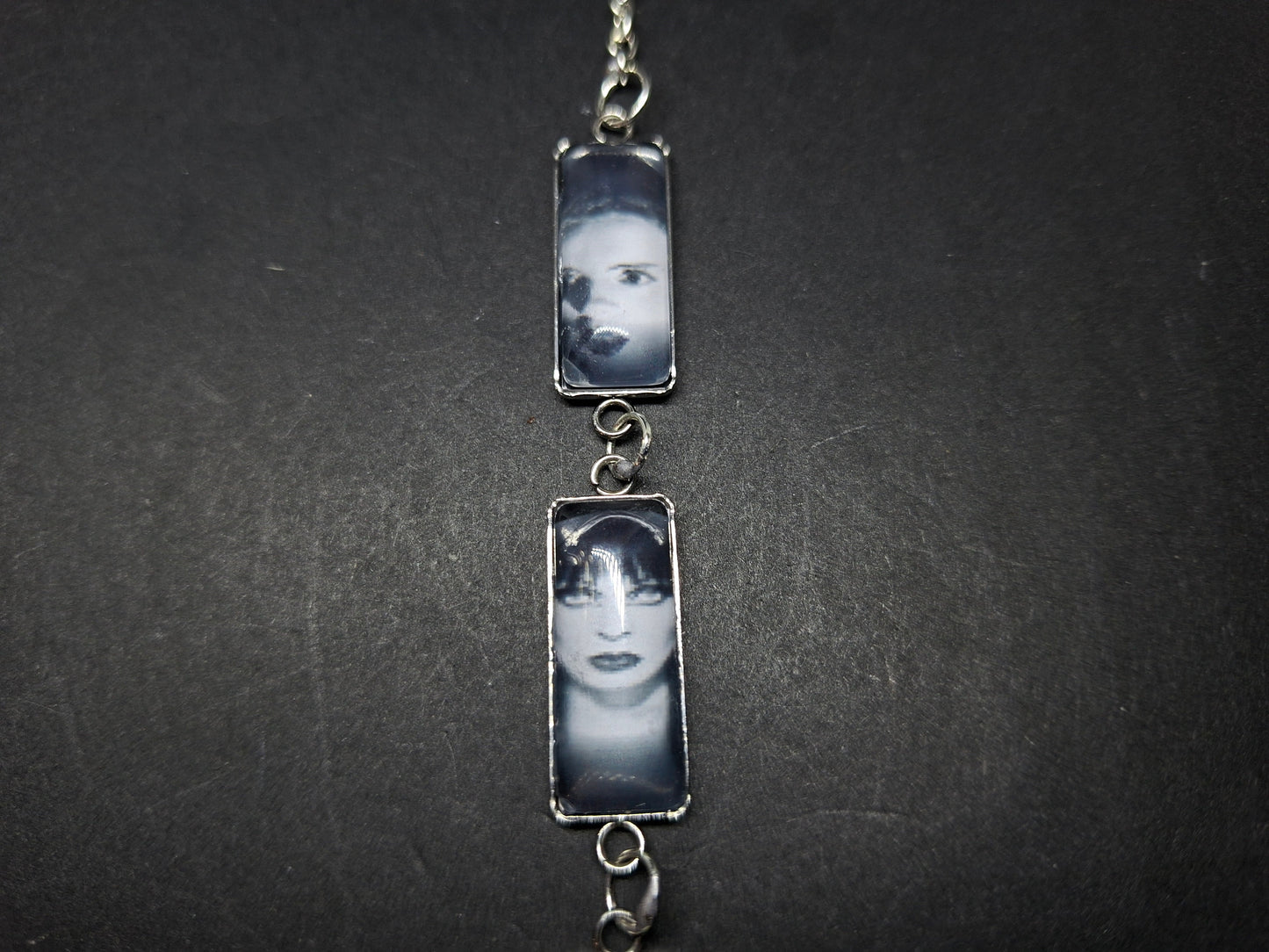 Bracelet"Gothic bride" rectangle image :gothic witchy jewelry