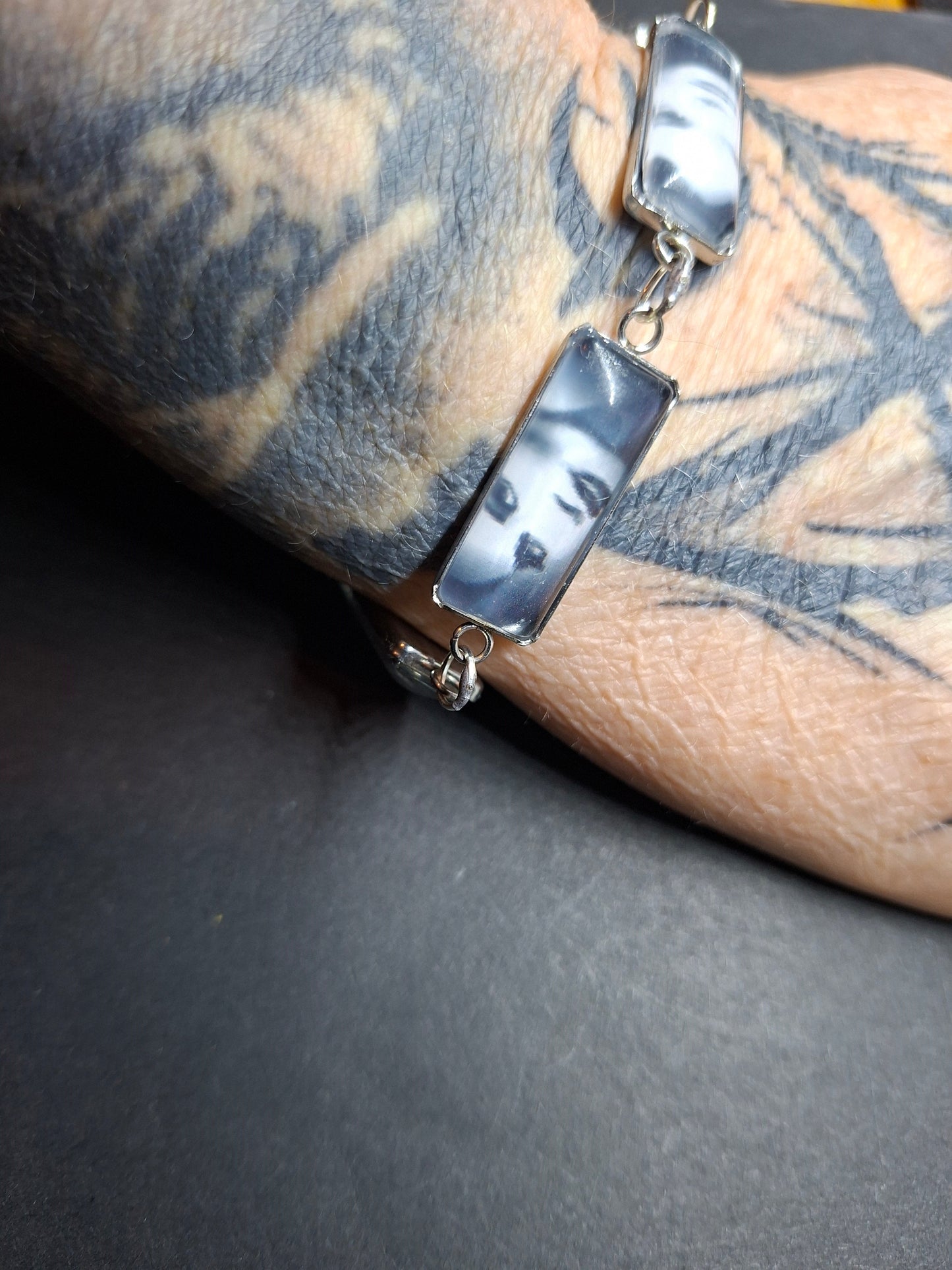 Bracelet"Gothic bride" rectangle image :gothic witchy jewelry