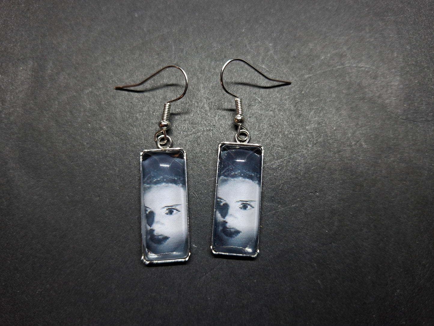 Goth Gothic Witchy Psychobilly Alternative horror inspired, "Gothic bride" rectangle image earrings