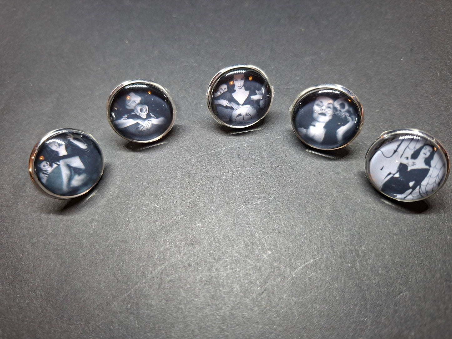 Goth Gothic Witchy Psychobilly Alternative horror inspired "Vampira" fully adjustable ring