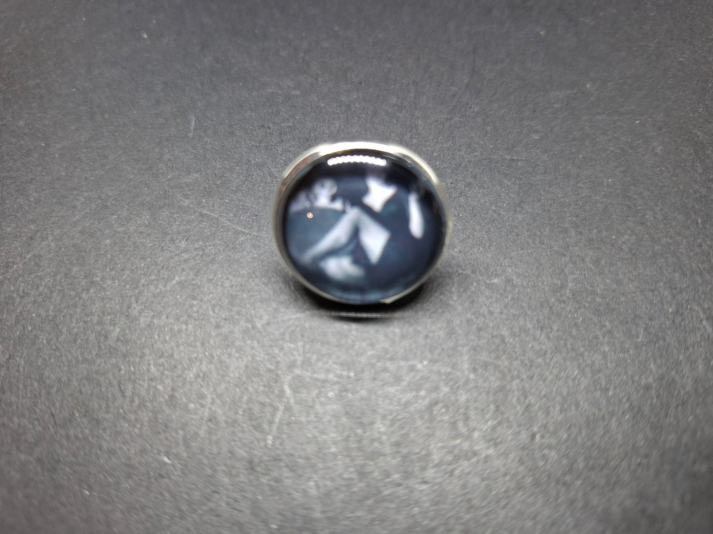 Goth Gothic Witchy Psychobilly Alternative horror inspired "Vampira" fully adjustable ring