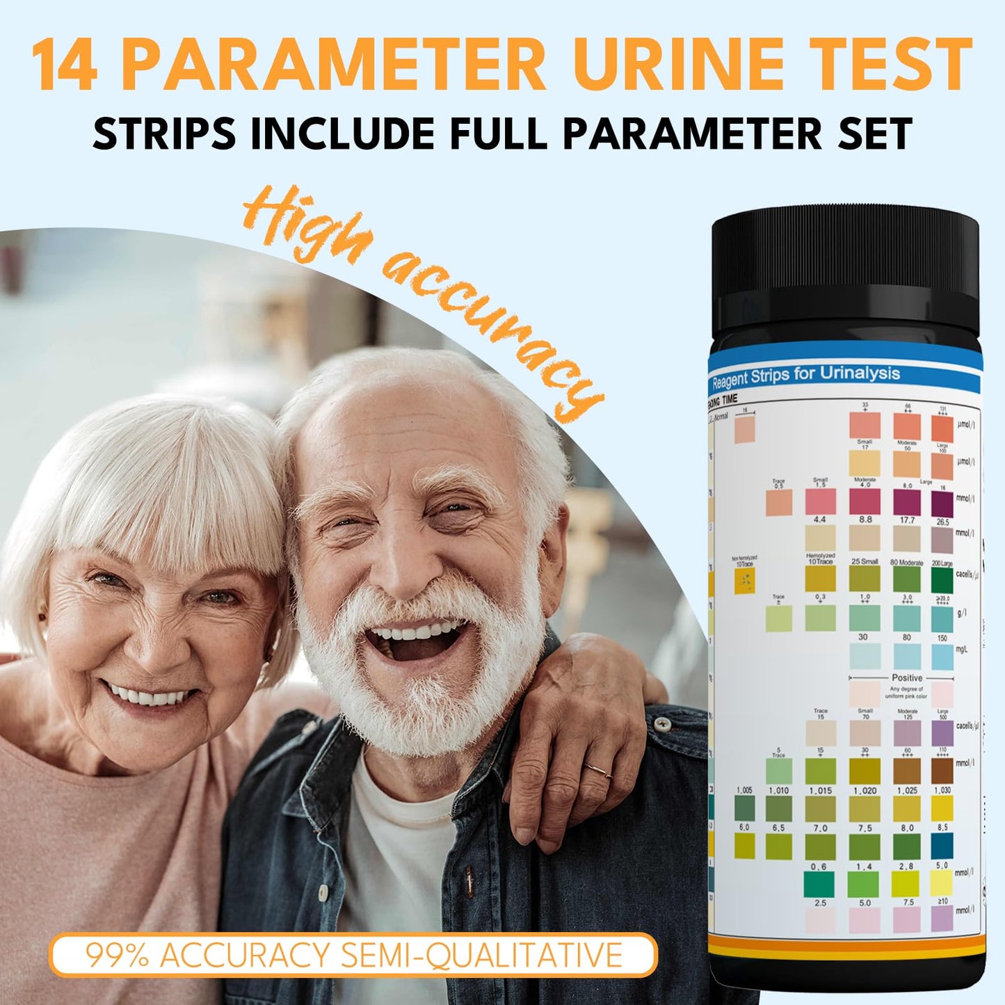 14-URS Reagent Test Strips 120 ct – Urinalysis & UTI Detection, At-Home Use (60s Results)