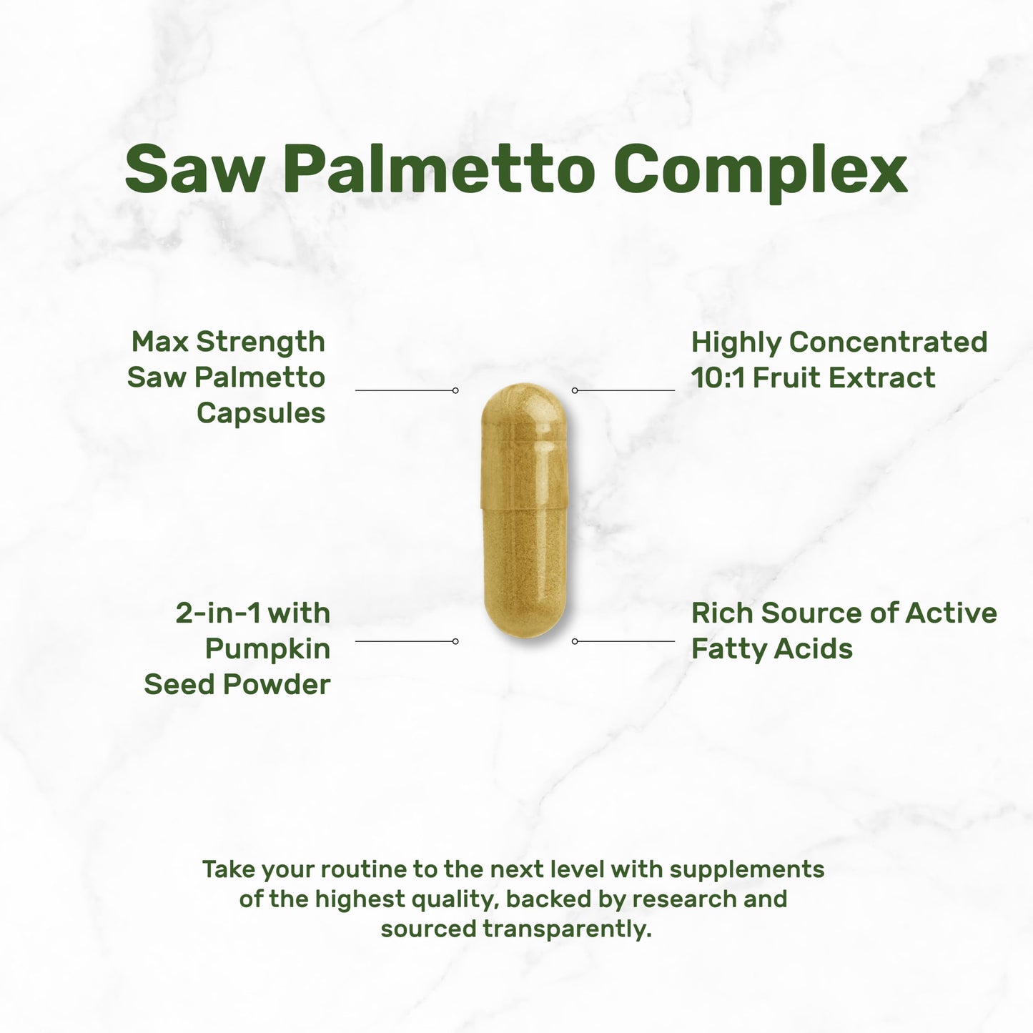 Saw Palmetto + Pumpkin Seed – 300 Capsules | Prostate Health & Hair Support